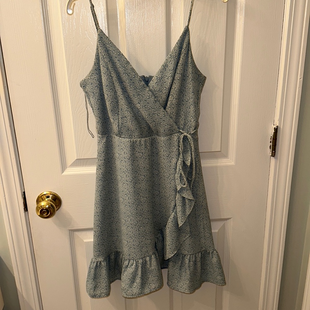 Blue floral altard state dress
